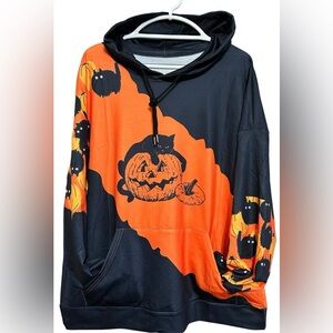 Black Cat/Halloween Pull over Hoodie